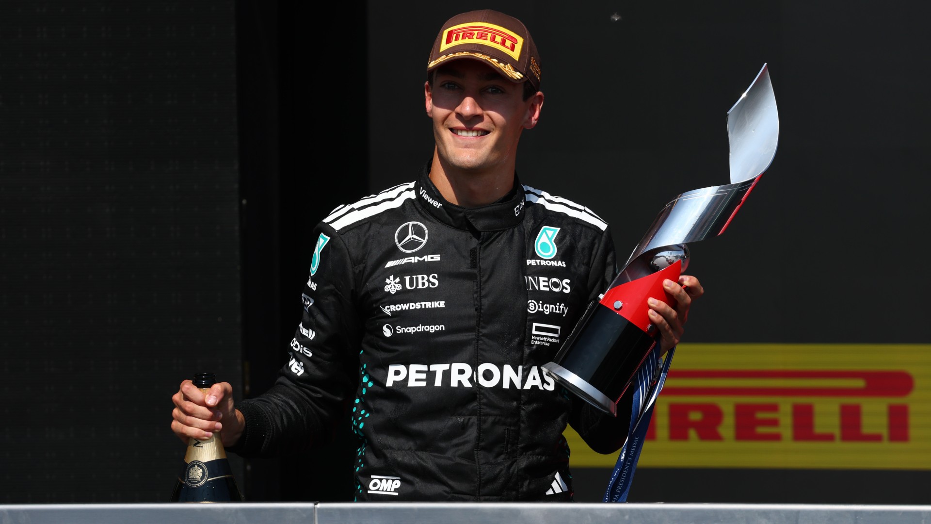 Russell wins as Norris crashes out